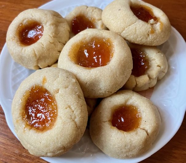 Tahini Apricot Thumbprint Cookies