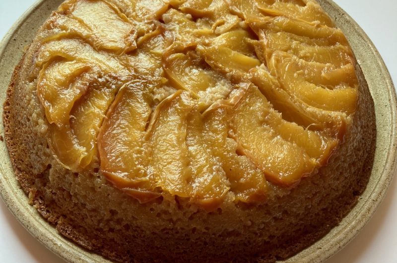 Nectarine cornmeal upside down cake