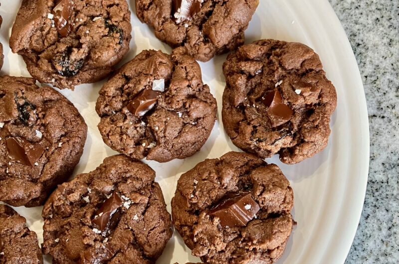 Dark chocolate cherry cookies