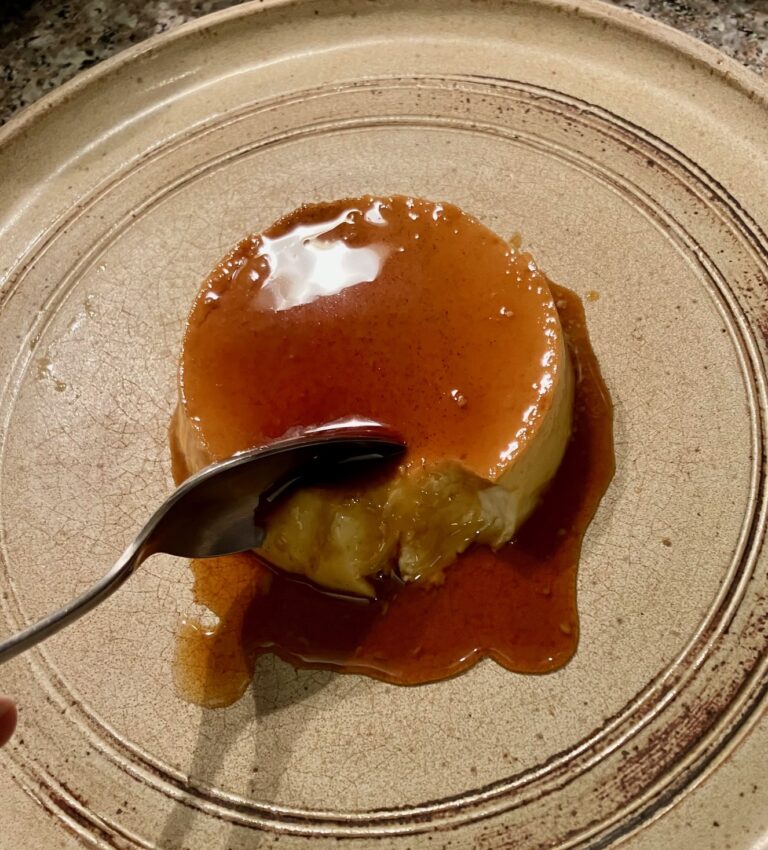 Grapefruit miso crème caramel