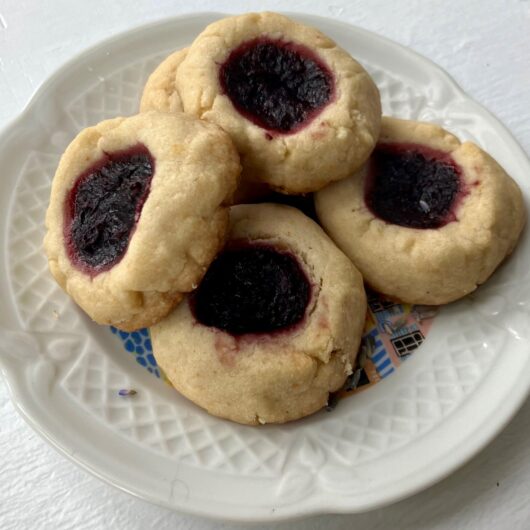 Blueberry lavender thumbprint cookies