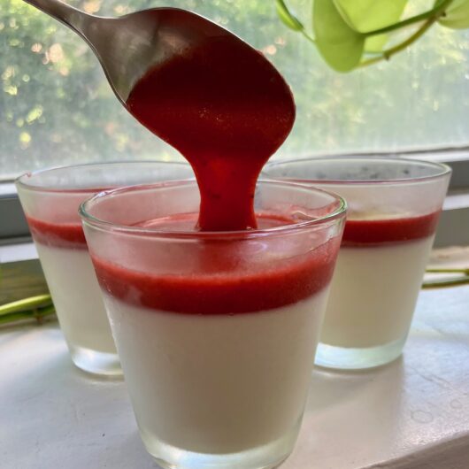 Habanero strawberry panna cotta