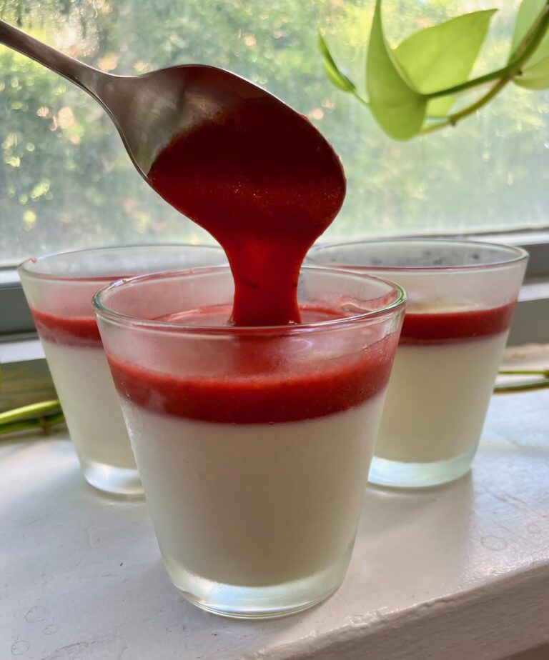 Habanero strawberry panna cotta