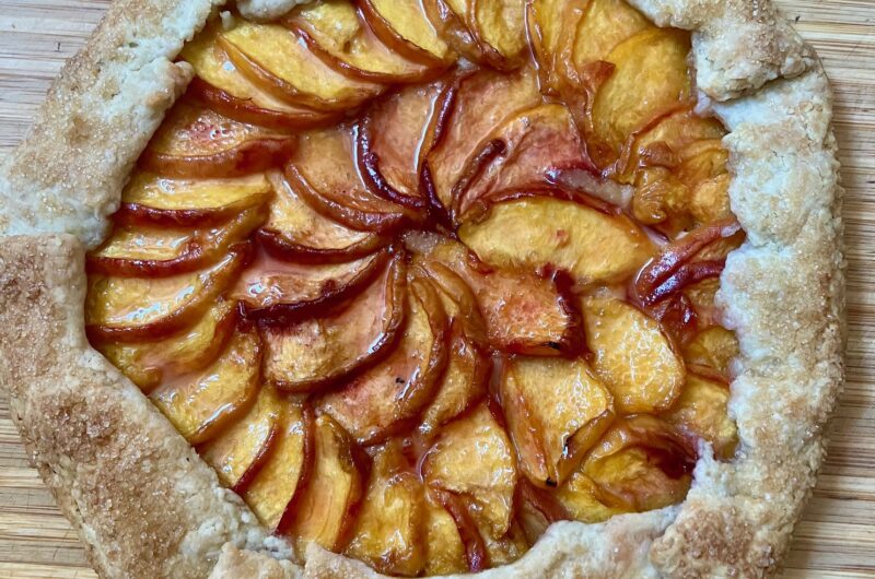 peach galette with miso frangipane