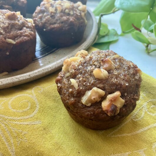 Caramelized banana nut muffins