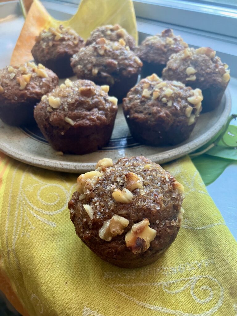 Caramelized banana nut muffins