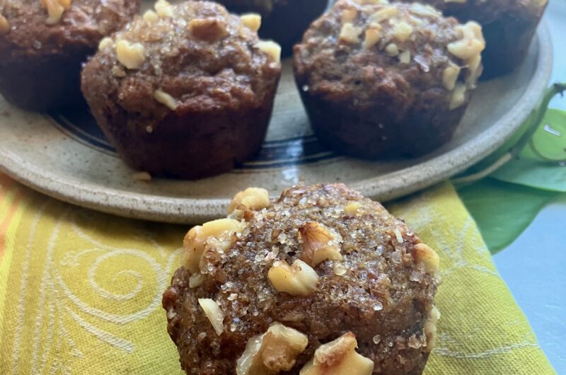 caramelized banana nut muffins