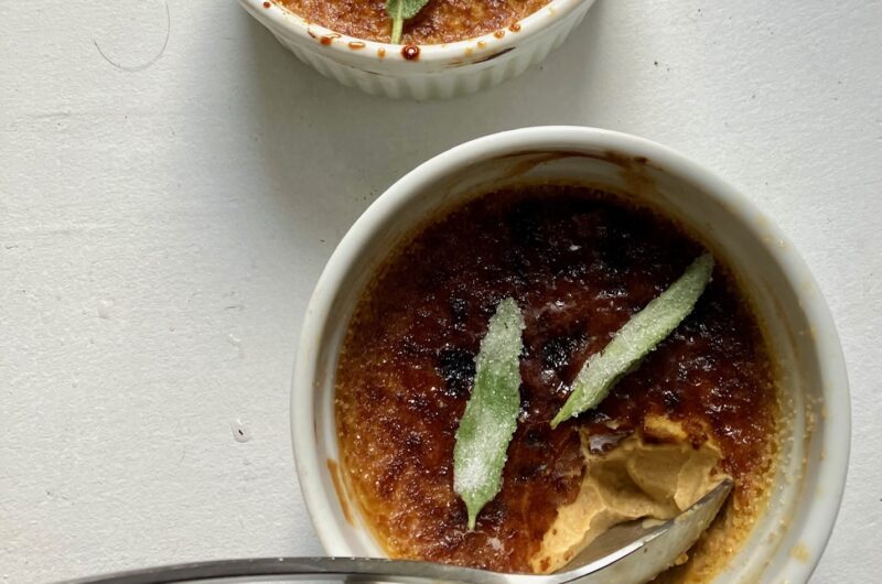 pumpkin creme brulee with sage