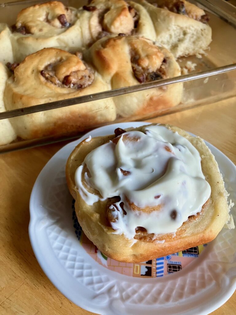 Dulce de leche and pecan cinnamon rolls